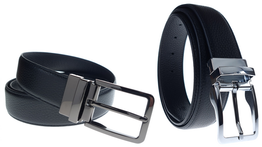 Riem Zwart - Echt Leder - Gesp Gun Metal of Zilver